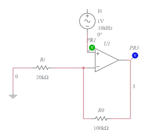 Non Inverting Amplifier Multisim Live