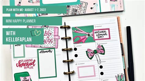 Plan With Me Mini Happy Planner August 1 7 2022 Youtube