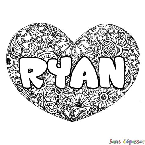 Coloriage Pr Nom Ryan D Cor Mandala Coeur Sans D Passer