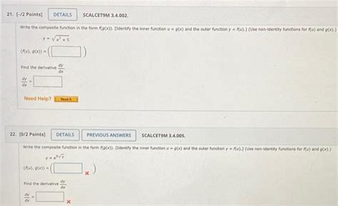 Solved 21 2 Points DETAILS SCALCET9M 3 4 002 Write The Chegg