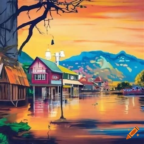 Mural Art Of Pacific Glade A Charming Town In The Pacific Northwest