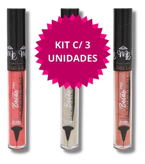 Gloss Bocão Miss Lary Kit C 3 Unid Aumenta Volume Labios