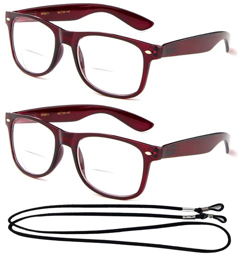 2 Pack Bifocal Oversize Large Vintage Style Comfortable Stylish Simple Reading Glasses With