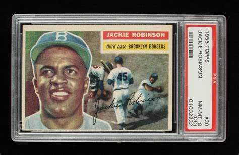 Jackie Robinson 1956 Topps 30 DP PSA 8 OC Pristine Auction