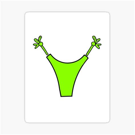 Neon Green Bikini Bottom Sticker For Sale By Herbruck Redbubble