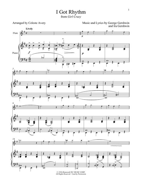 I Got Rhythm From Girl Crazy By George Gershwin Ira Gershwin Sheet