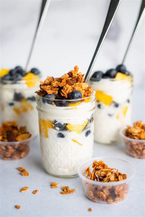 Meal Prep Greek Yogurt Parfaits With Granola And Fruit Lauren Fit Foodie