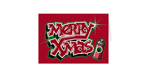 Merry Christmas Graffiti Card Zazzle