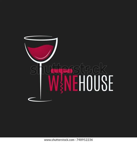 Wine Glass Logo Design Red White Stock Vector Royalty Free 748952236