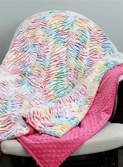 Adult Minky Blanket Zebra Minky Blanket Vibrant Prism Minky Adult