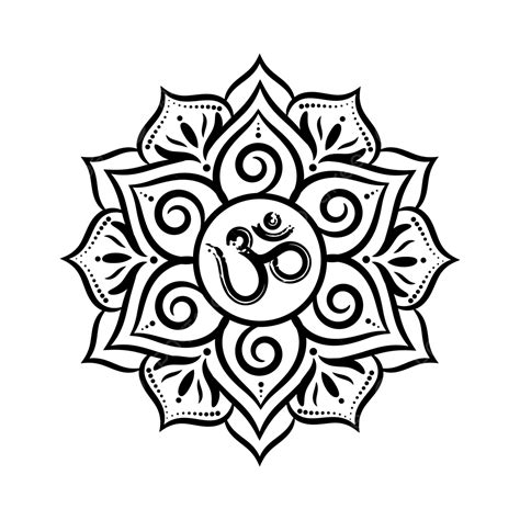 Om Calligraphy Symbol With Mandala Art Man Drawing Mandala Drawing