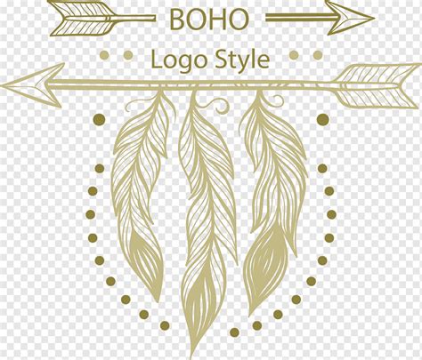 Ilustración de estilo de logotipo boho logotipo de pluma euclidiana