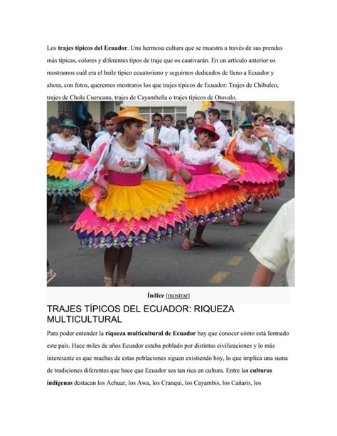 Trajes Tipicos Del Ecuador Por Provincias Tejidos TÍpicos Del Ecuador