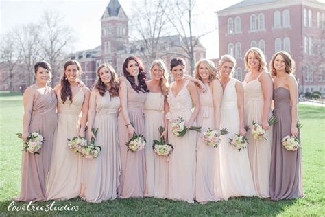 Blush Pink Mismatched Bridesmaid Dresses