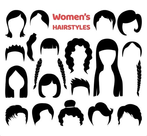 Woman Hair Style Icon Set Royalty Free Vector Image