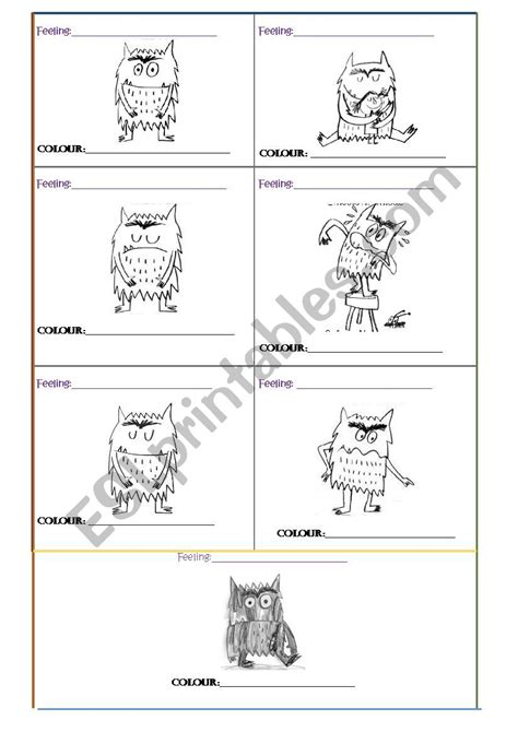 The Colour Monster Esl Worksheet By Flaviacapurro