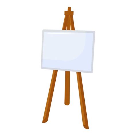 Premium Vector Blank Canvas On Wooden Easel Illustration