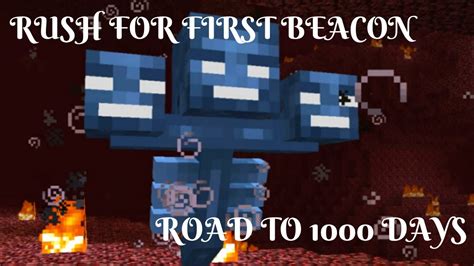 RUSH FOR FIRST BEACON WITHER BOSS FIGHT MINECRAFT HARDCORE WITHER