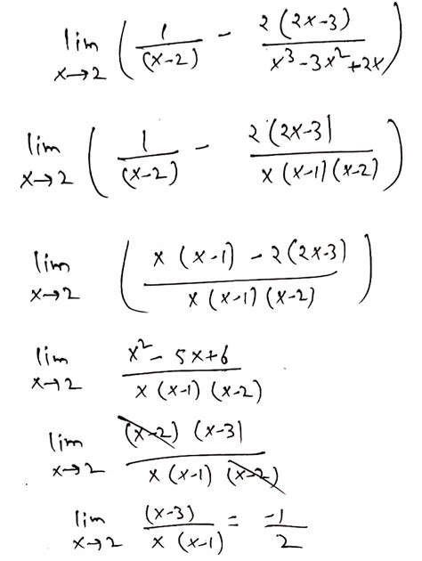 Evaluate The Following Limits Displaystylelim {xrightarrow 2}left{dfrac