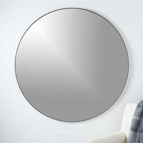 Infinity Black Round Wall Mirror 48" + Reviews | CB2