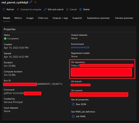 Can I Obfuscate The Git Repository Address When Use Mlflow Azure Ml