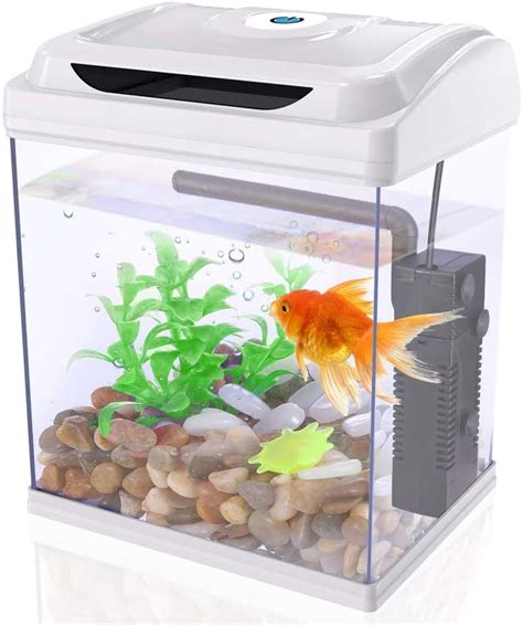 Amazon Betta Fish Tank Aquarium Kits 1 Gallon W LED Lights Plants