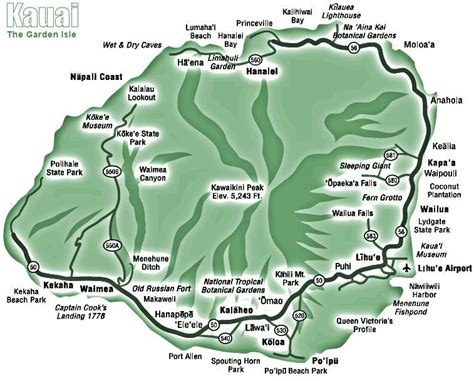 Printable Tourist Map Of Kauai