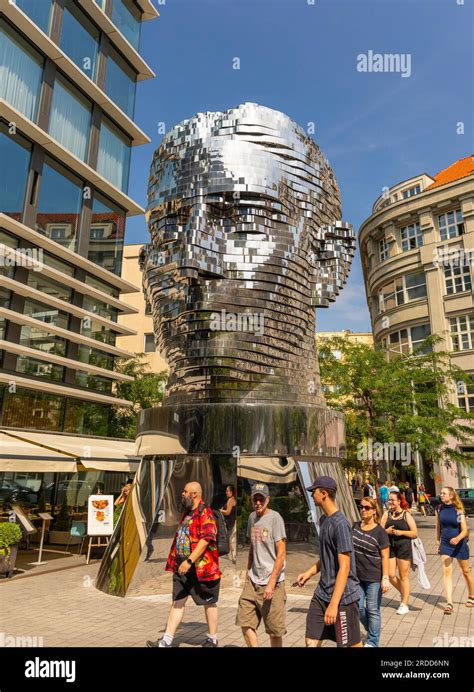 Prague Czech Republic Europe Statue Of Author Franz Kafka By