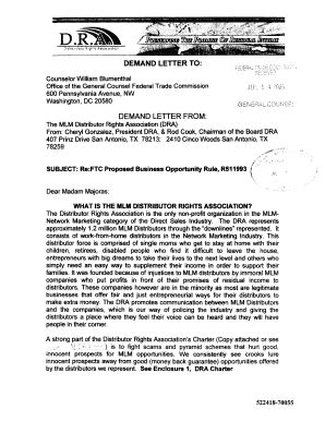 Fillable Online Ftc DEMAND LETTER TO Ftc Fax Email Print PdfFiller