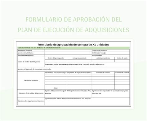 Plantilla De Formato Excel Formulario De Aprobaci N Del Plan De