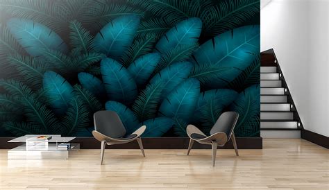 Dark Tropical Leaves Leaf Photo Wallpaper Botanical Decor / - Etsy