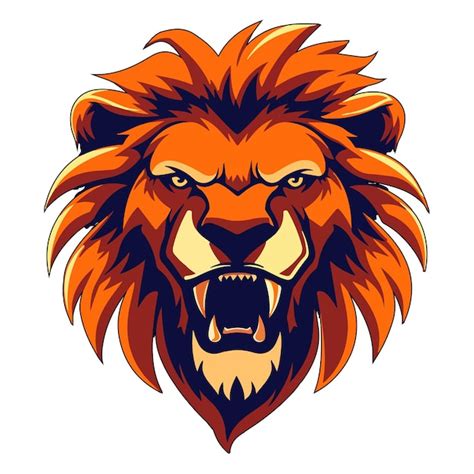 Premium Vector Roaring Lion Head Mascot For Esports Team Logo Isolated On White Background