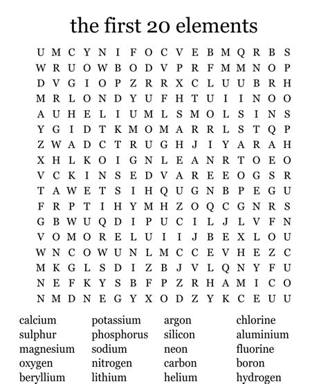 Similar To Earths Elements Word Search Wordmint