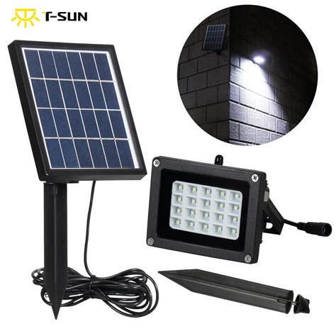 T Sunrise Led Flood Light With Solar Panel W Solar Spotlight Outdoor