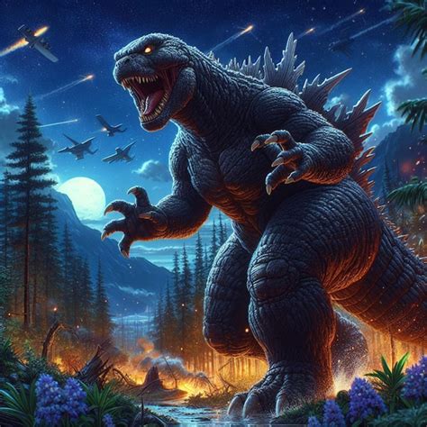 La Ia Genera Una Ilustraci N Realista De Un Enojado Godzilla En Un