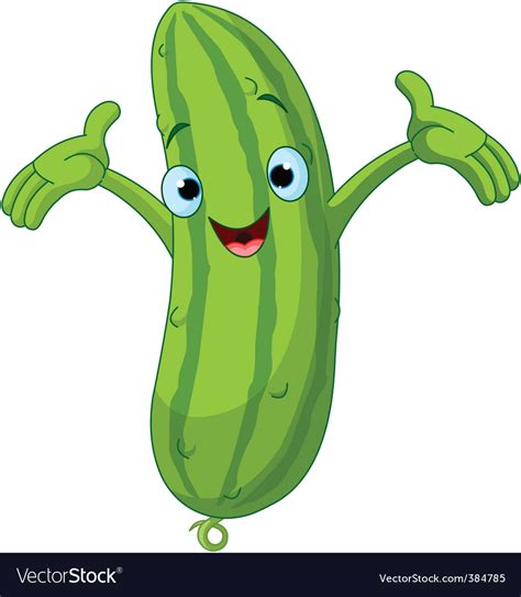 Cucumber cartoon Royalty Free Vector Image - VectorStock