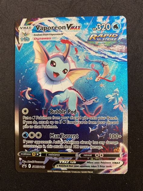 Mavin Pok Mon Tcg Vaporeon Vmax Swsh Black Star Promo Swsh Holo Promo