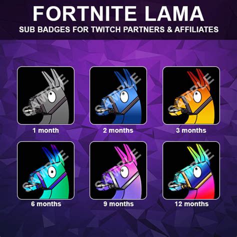 Fortnite Lama Twitch Sub Badges For Subscribers To Buy Online Stream Intro