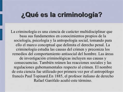 Criminolog A Y Criminal Stica Caracter Sticas Y Diferencias Cuadro