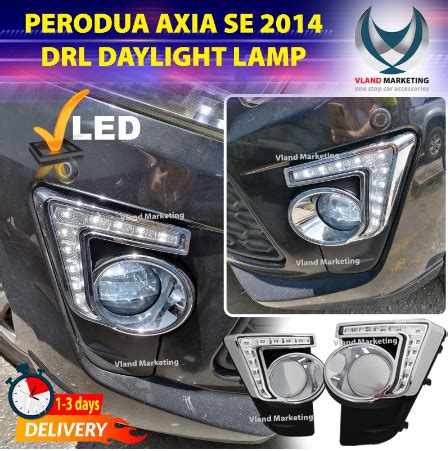 Vland Perodua Axia Se Drl Daylight Light Lamp Cover With Light