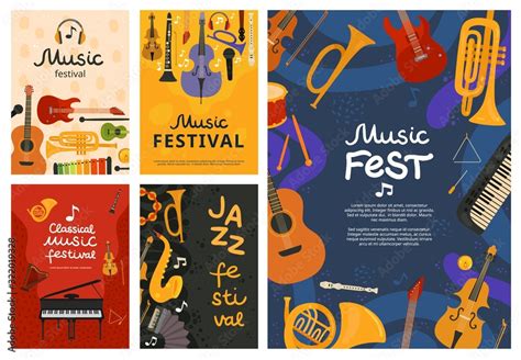 Music Festival Jazz Concert Musical Instruments Poster Design Guitar