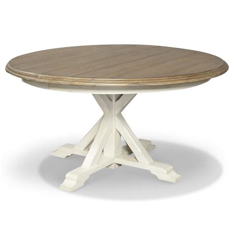 Coastal Beach White Oak Round Expandable Dining Table 54 Zin Home