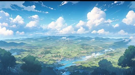 Premium Ai Image Anime Scenery Of A Mountain Valley With A River And