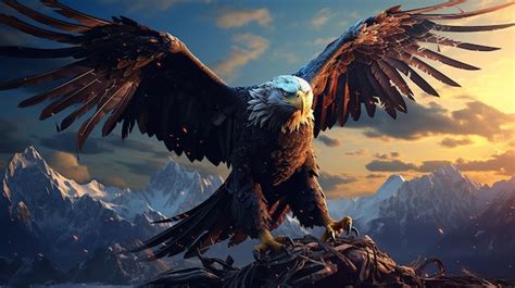 Premium Photo Wild Eagle Majesty Majestic Scene Of A Wild Eagle