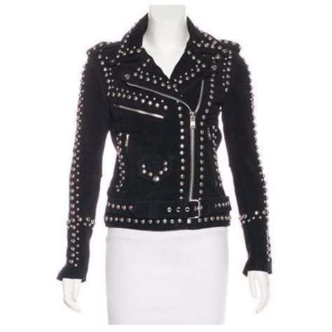 Elegant Women Studded Leather Jacket - Jacket Hunt