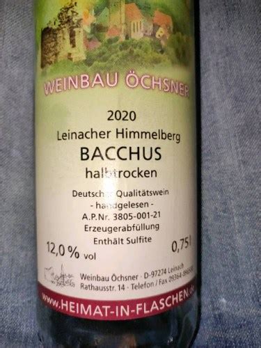 Weinbau Chsner Leinacher Himmelberg Bacchus Halbtrocken Vivino Us