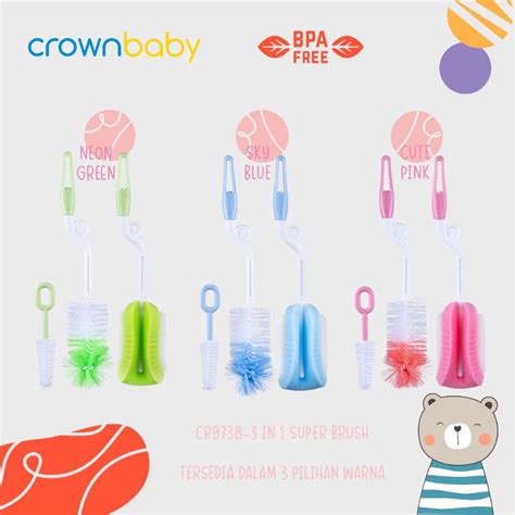 Jual CROWN Sikat Botol Susu Dot Bayi Pembersih Botol Spon Sikat