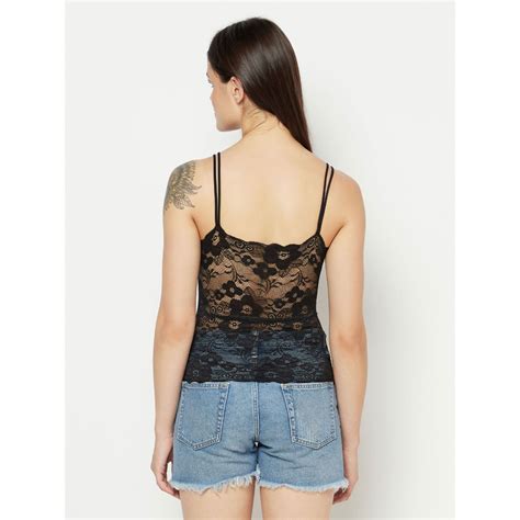 Da Intimo Long Lace Camisole Black Buy Da Intimo Long Lace Camisole Black Online At Best