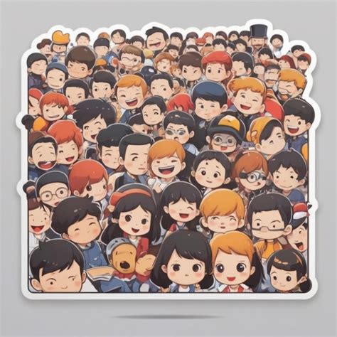 Premium Vector Crowd Cartoon Vector Background