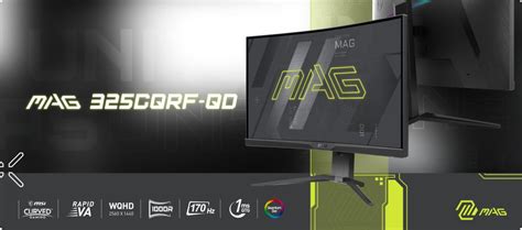 จอมอนิเตอร์ Msi Monitor Mag325cqrf Qd Va 2k 170hz 1ms Rgb